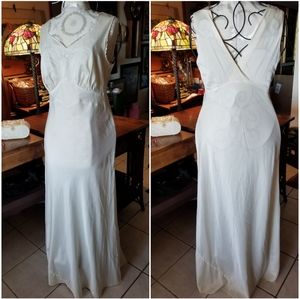 C1930 satin FULL LENGTH gown DRESS jean harlow